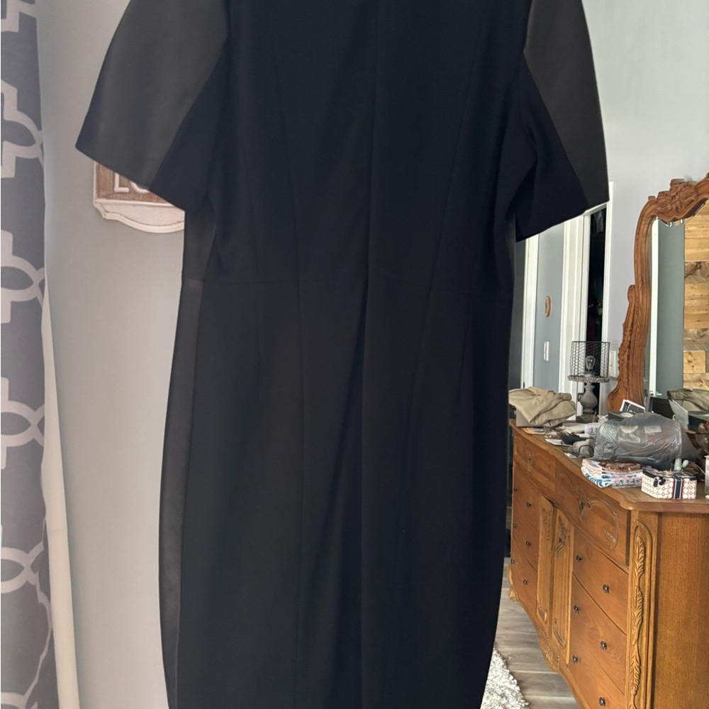 Antonio Melani Classic Black Leather Dress Size 14. NWT - Picture 4 of 7